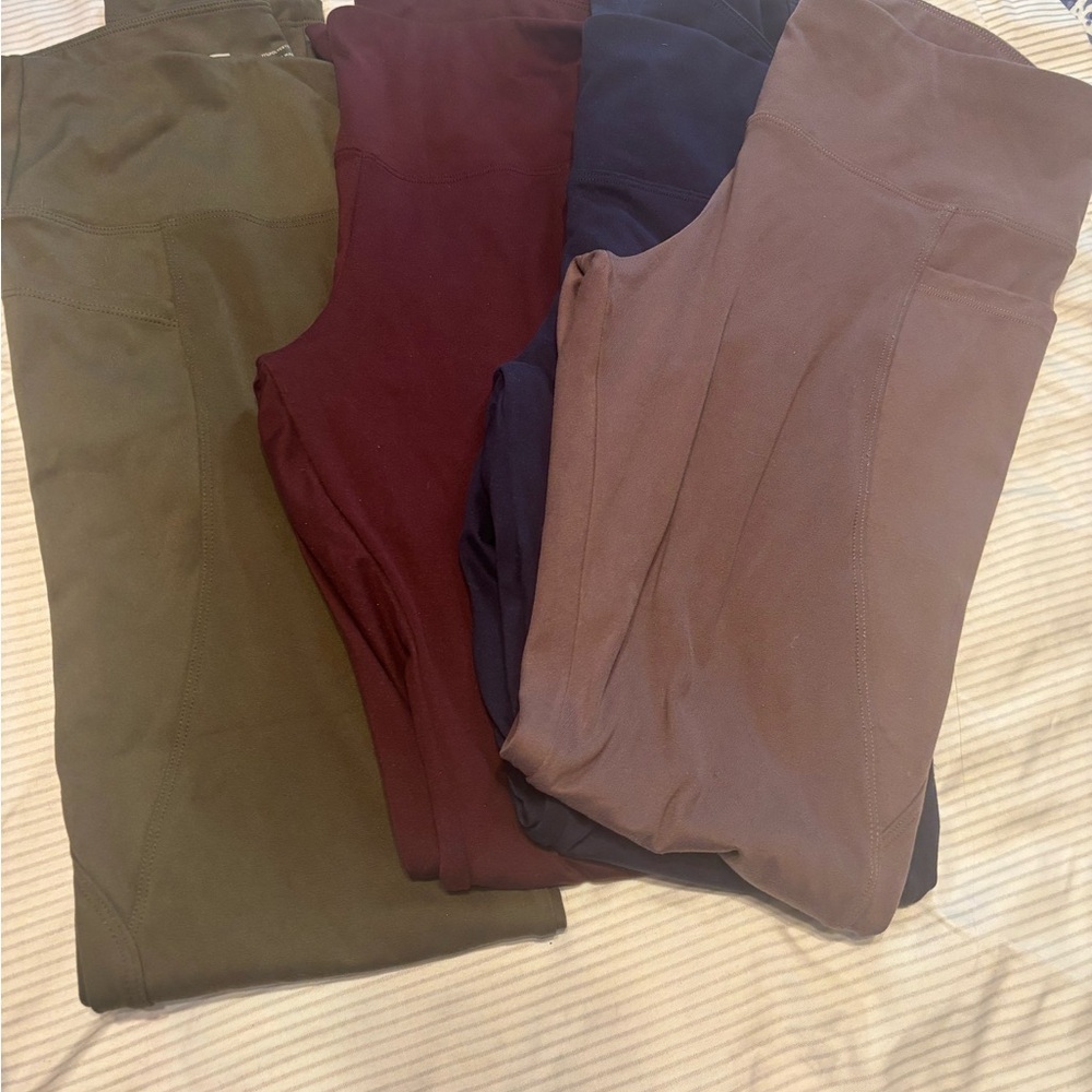 Felina Leggings in Green and Red with Stretchy Fabric
4 pair